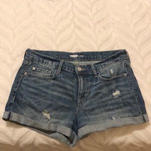 Jean shorts with a little distressing